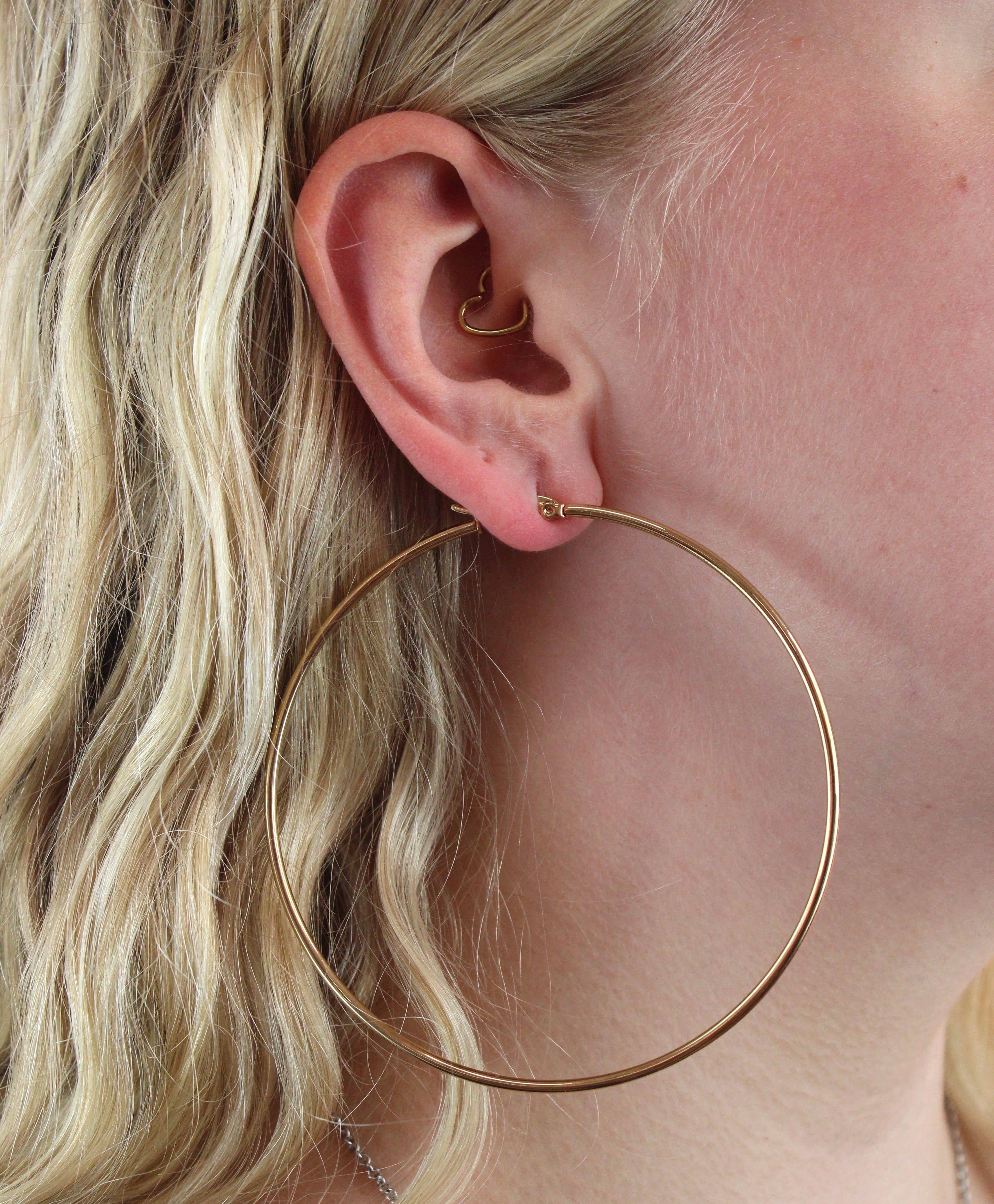 The Bigger The Hoop Earrings (85mm, Gold Plated)