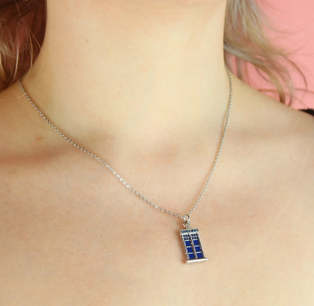 Tardis Earrings And Necklace Gift Set