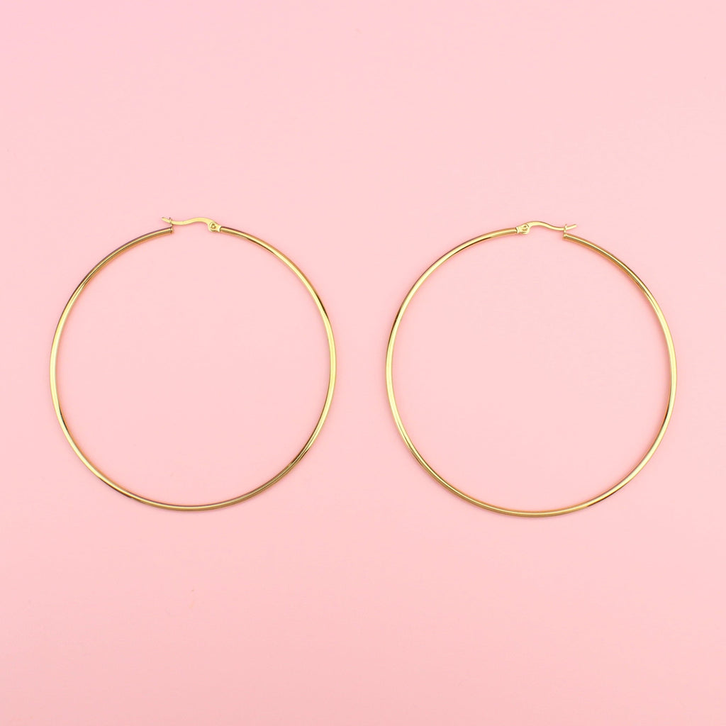 The Bigger The Hoop Earrings (85mm, Gold Plated)