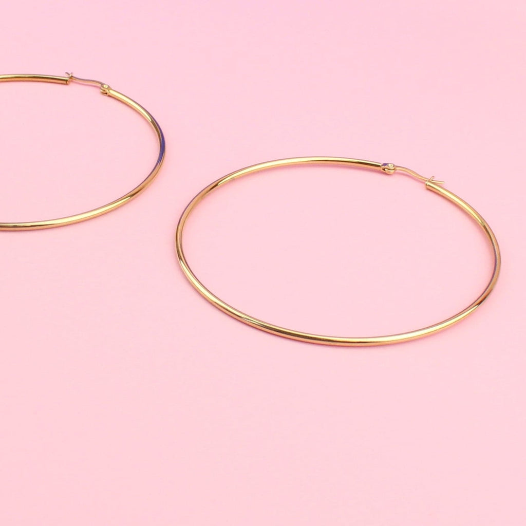 The Bigger The Hoop Earrings (85mm, Gold Plated)