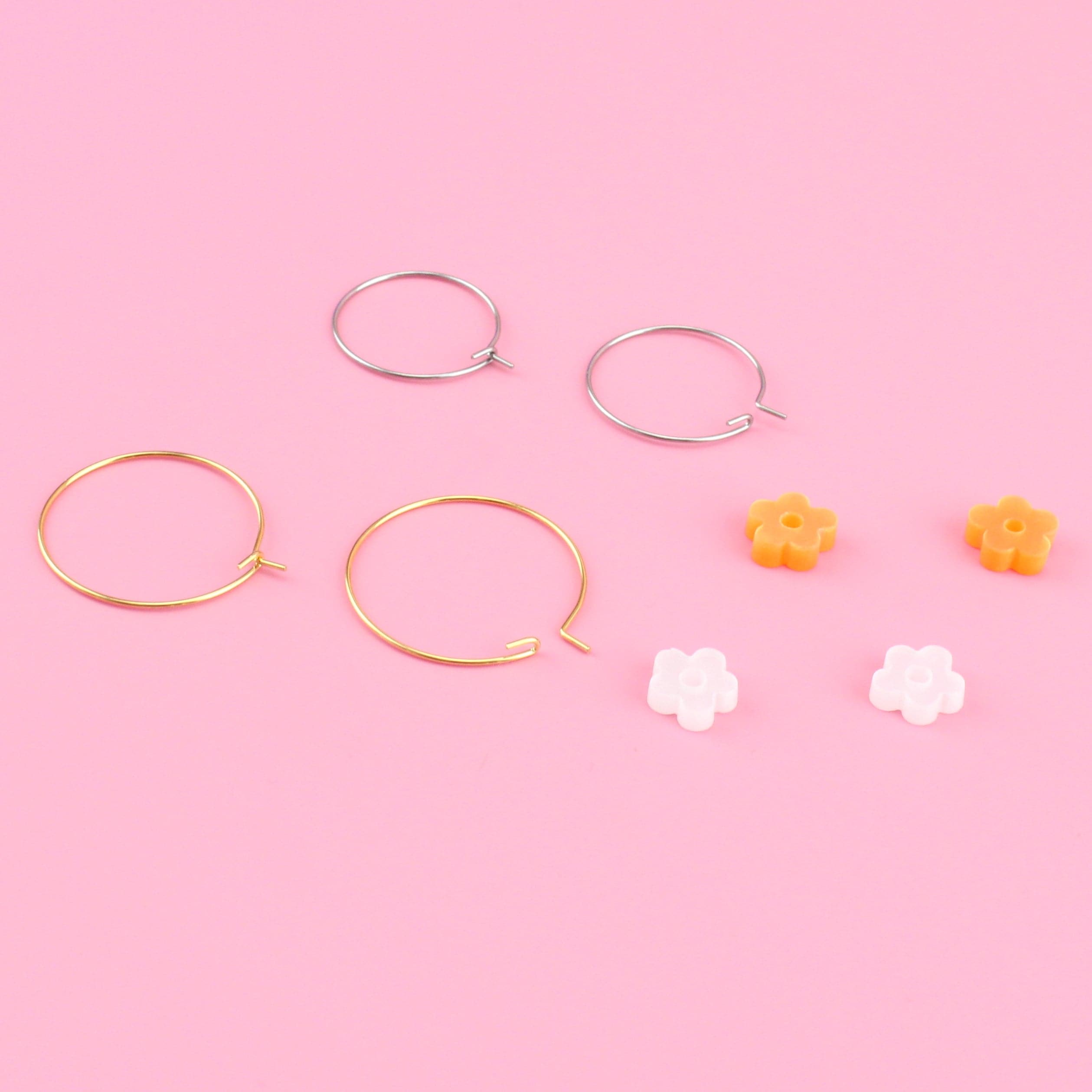 Tangerine Dream Flower Power Hoop Earring Set