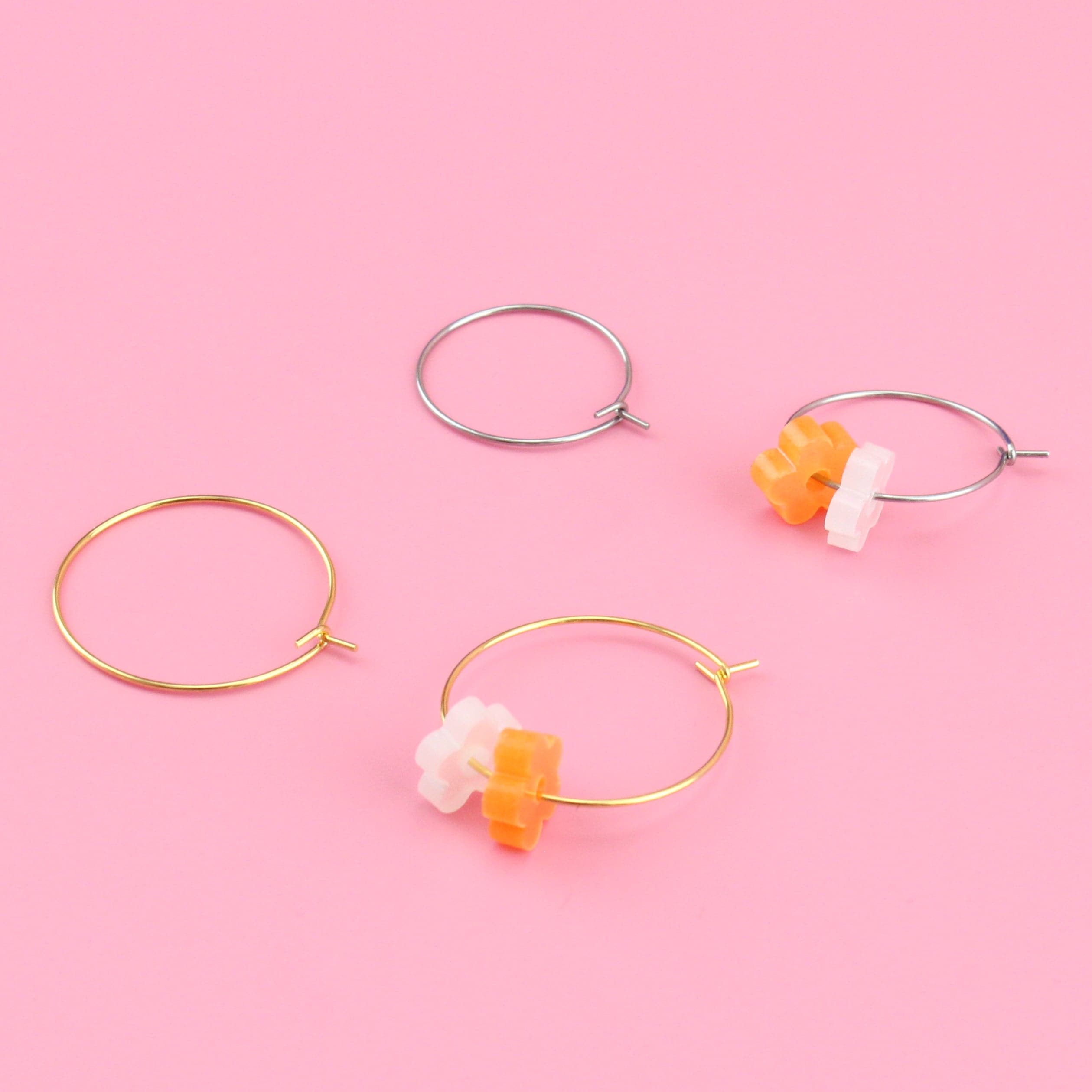 Tangerine Dream Flower Power Hoop Earring Set