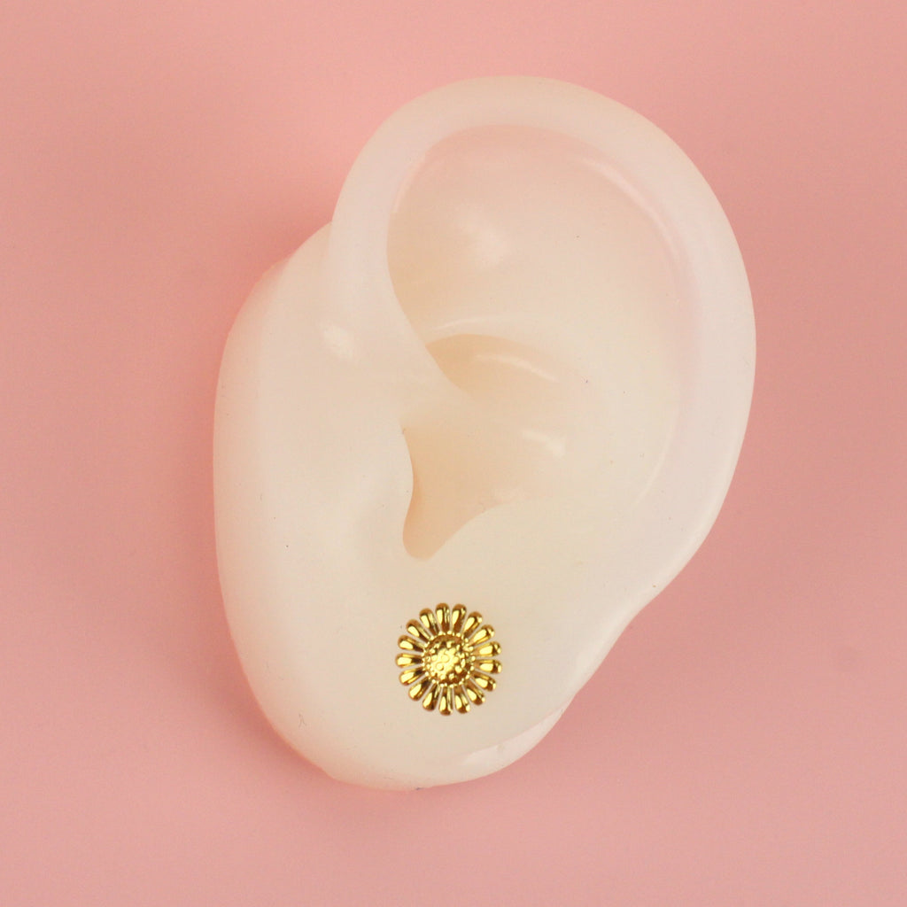 Sunflower Stud Earrings (Gold Plated)