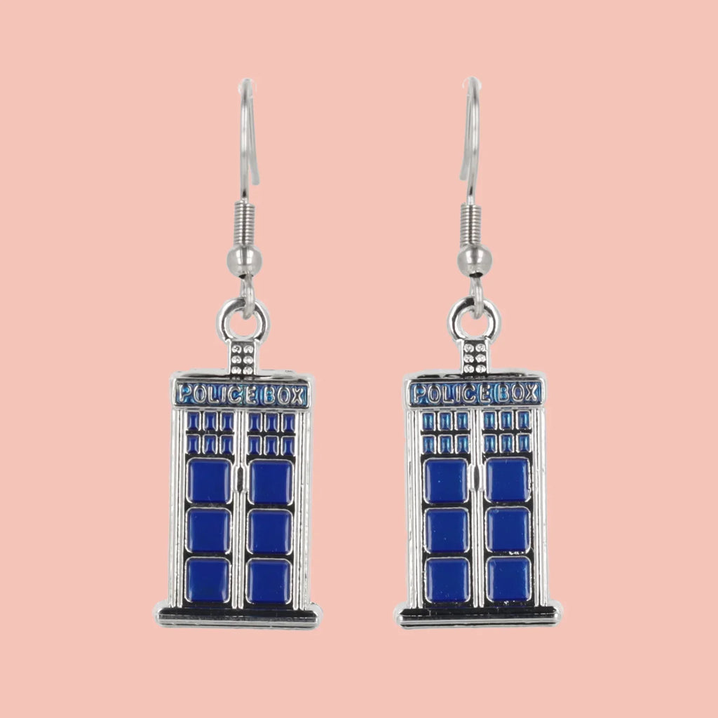 Tardis Earrings And Necklace Gift Set