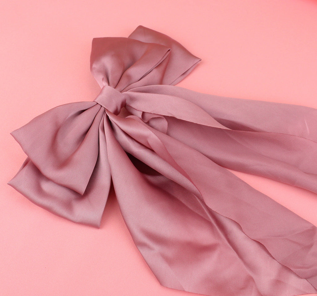 The Bigger The Bow Hair Clip - Rose Pink